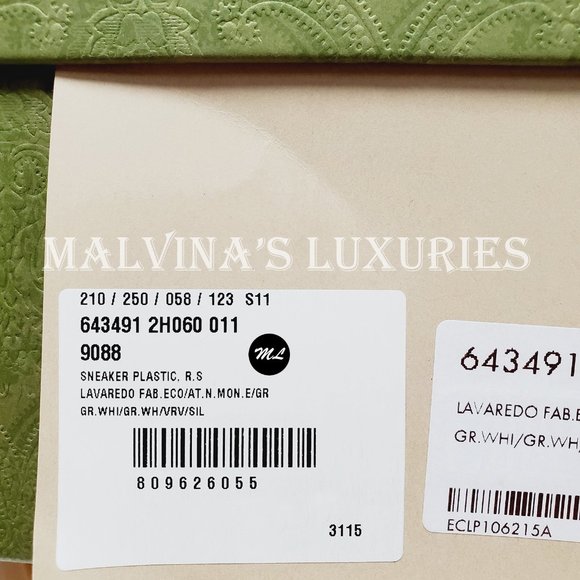 GUCCI SNEAKERS RHYTON WHITE LEATHER FABRIC with WEB CHUNKY SHOES sz 9 9.5 - Picture 15 of 15